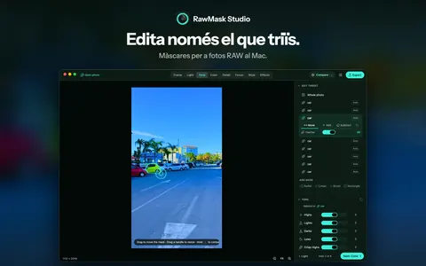 Edita només el que triïs. Màscares per a fotos RAW al Mac.