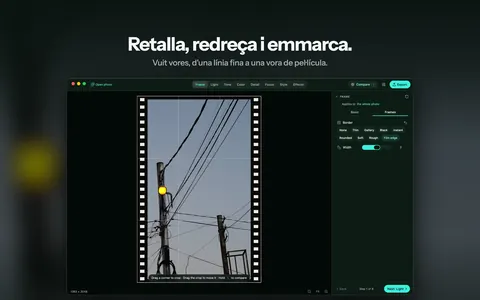 Retalla, redreça i emmarca. Vuit vores, d'una línia fina a una vora de pel·lícula.