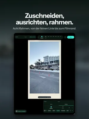 Zuschneiden, ausrichten, rahmen. Acht Rahmen, von der feinen Linie bis zum Filmrand.