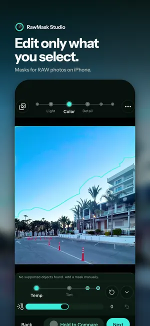 Edit only what you select. Masks for RAW photos on iPhone.