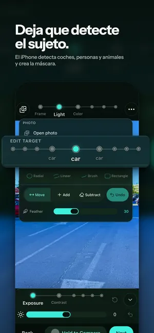 Deja que detecte el sujeto. El iPhone detecta coches, personas y animales y crea la máscara.