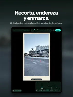 Recorta, endereza y enmarca. Ocho bordes, de una línea fina a un borde de película.