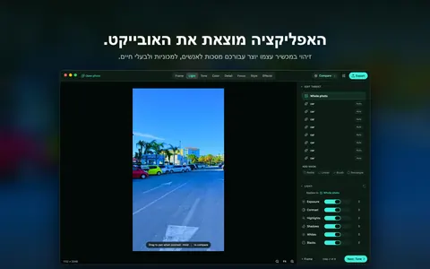 האפליקציה מוצאת את האובייקט. זיהוי במכשיר עצמו יוצר עבורכם מסכות לאנשים, למכוניות ולבעלי חיים.