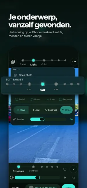 Je onderwerp, vanzelf gevonden. Herkenning op je iPhone maskeert auto's, mensen en dieren voor je.