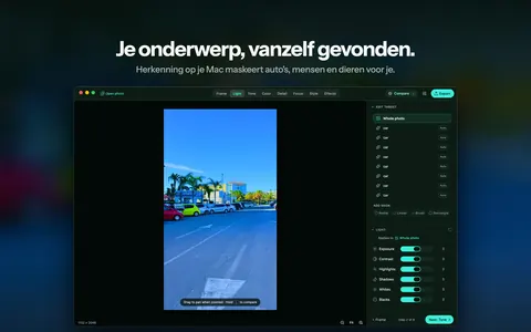 Je onderwerp, vanzelf gevonden. Herkenning op je Mac maskeert auto's, mensen en dieren voor je.