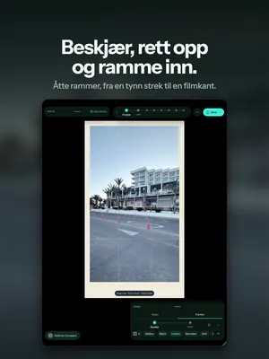 Beskjær, rett opp og ramme inn. Åtte rammer, fra en tynn strek til en filmkant.