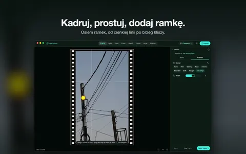 Kadruj, prostuj, dodaj ramkę. Osiem ramek, od cienkiej linii po brzeg kliszy.