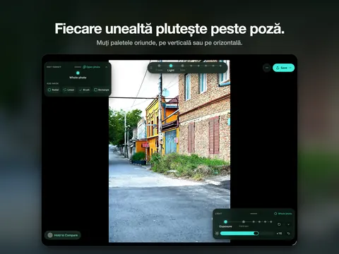 Fiecare unealtă plutește peste poză. Muți paletele oriunde, pe verticală sau pe orizontală.