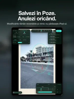 Salvezi în Poze. Anulezi oricând. Modificările rămân reversibile și nimic nu părăsește iPad-ul.