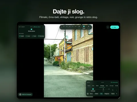 Dajte ji slog. Filmski, črno-beli, vintage, noir, grunge in retro slog.
