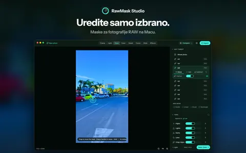 Uredite samo izbrano. Maske za fotografije RAW na Macu.